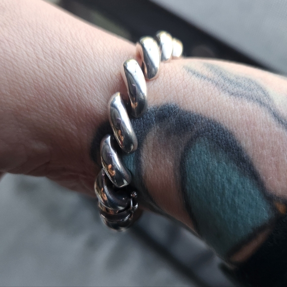 925 Sterling Silver Jewelry - Handmade Sterling Silver 925 San Marco Bracelet Stamped 925 Italy